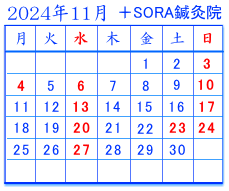 2024年11月の予定