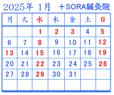 2025年1月の予定